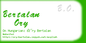 bertalan ory business card